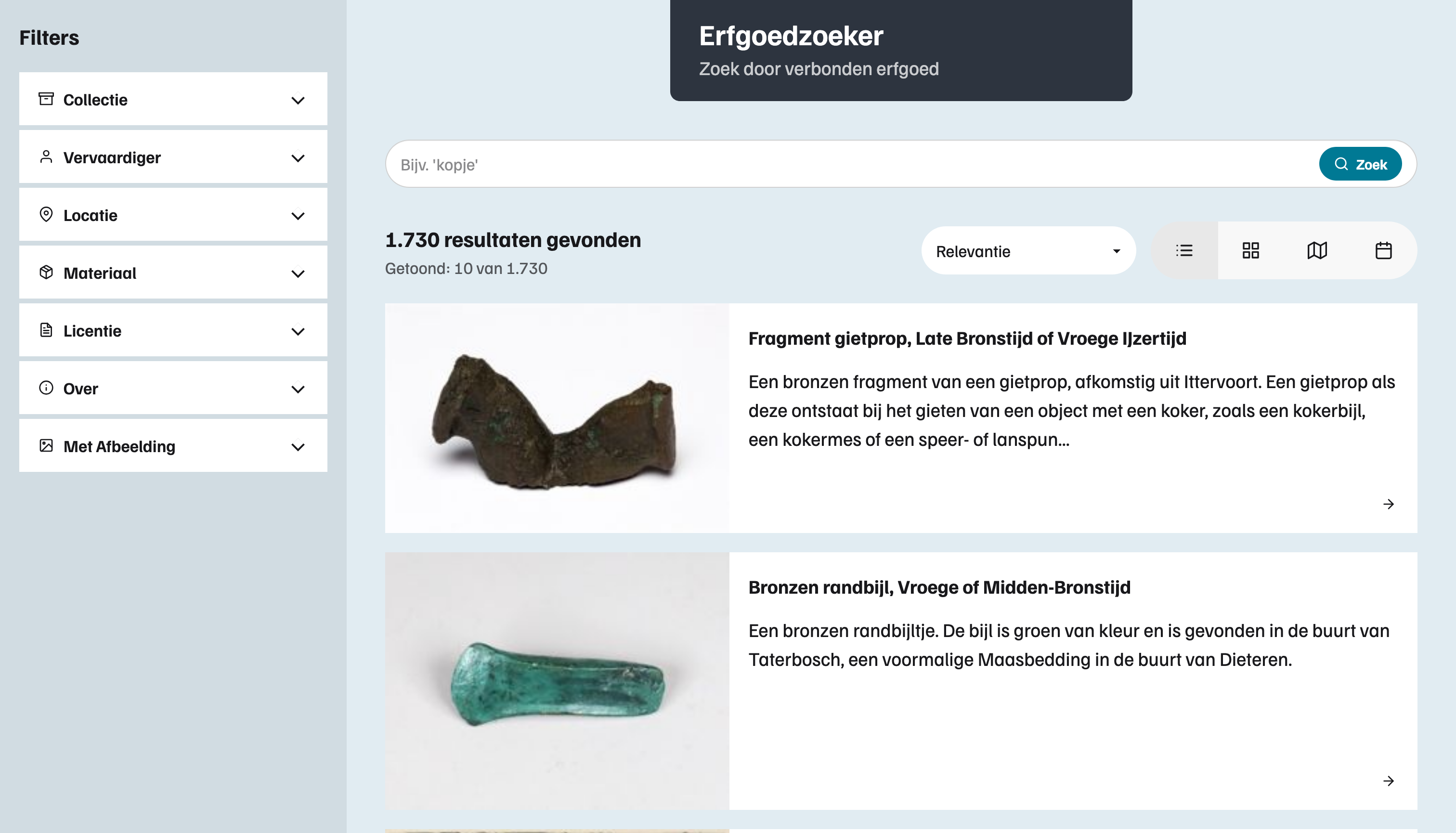 Erfgoedzoeker Homepage